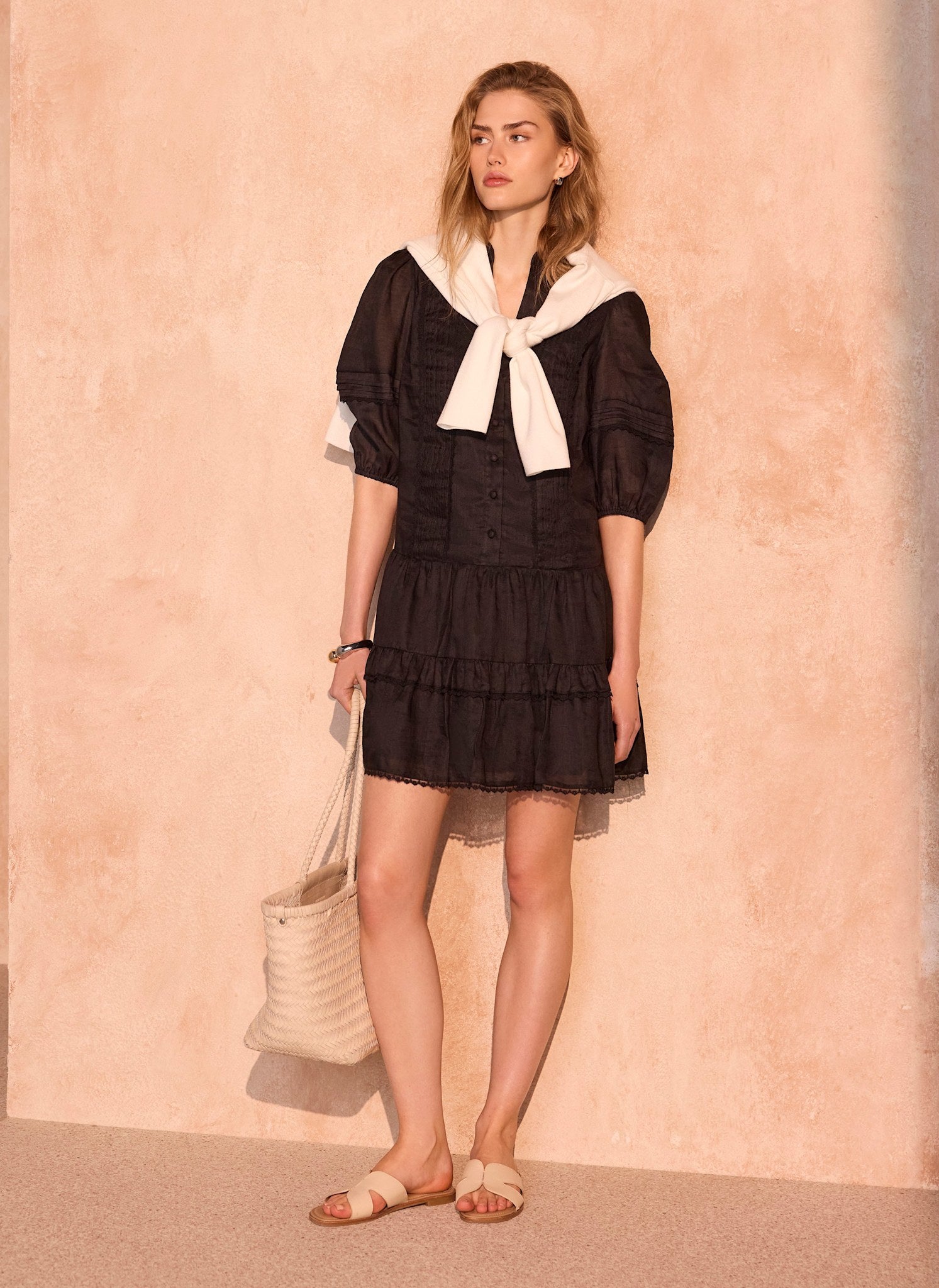 Black Ramie Mini Dress – Mint Velvet