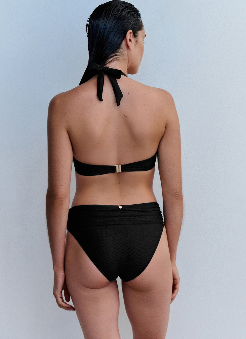 Black Roll Top Bikini Bottoms