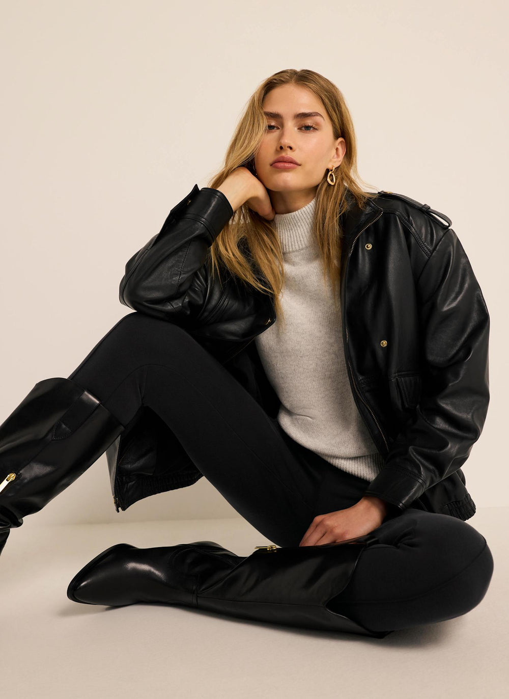 Black Seam Detail Leggings