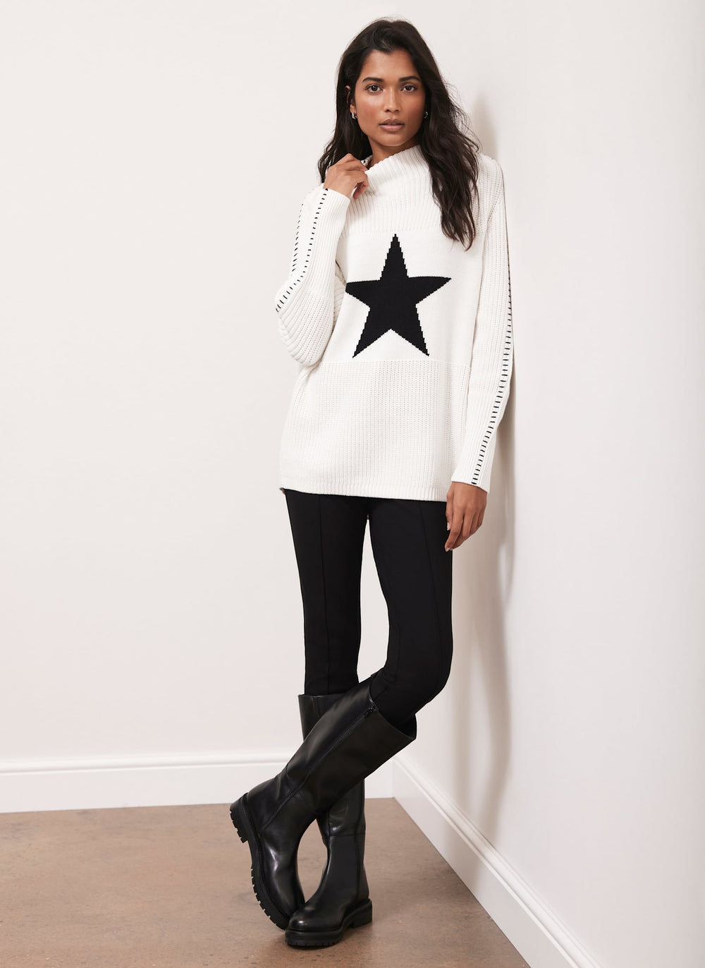 Black Seam Detail Skinny Treggings