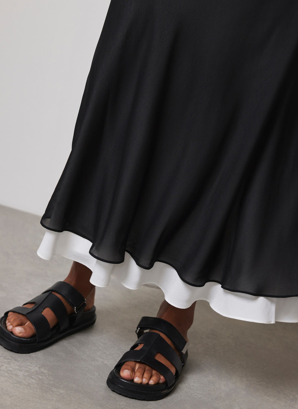 Black Layered Maxi Skirt