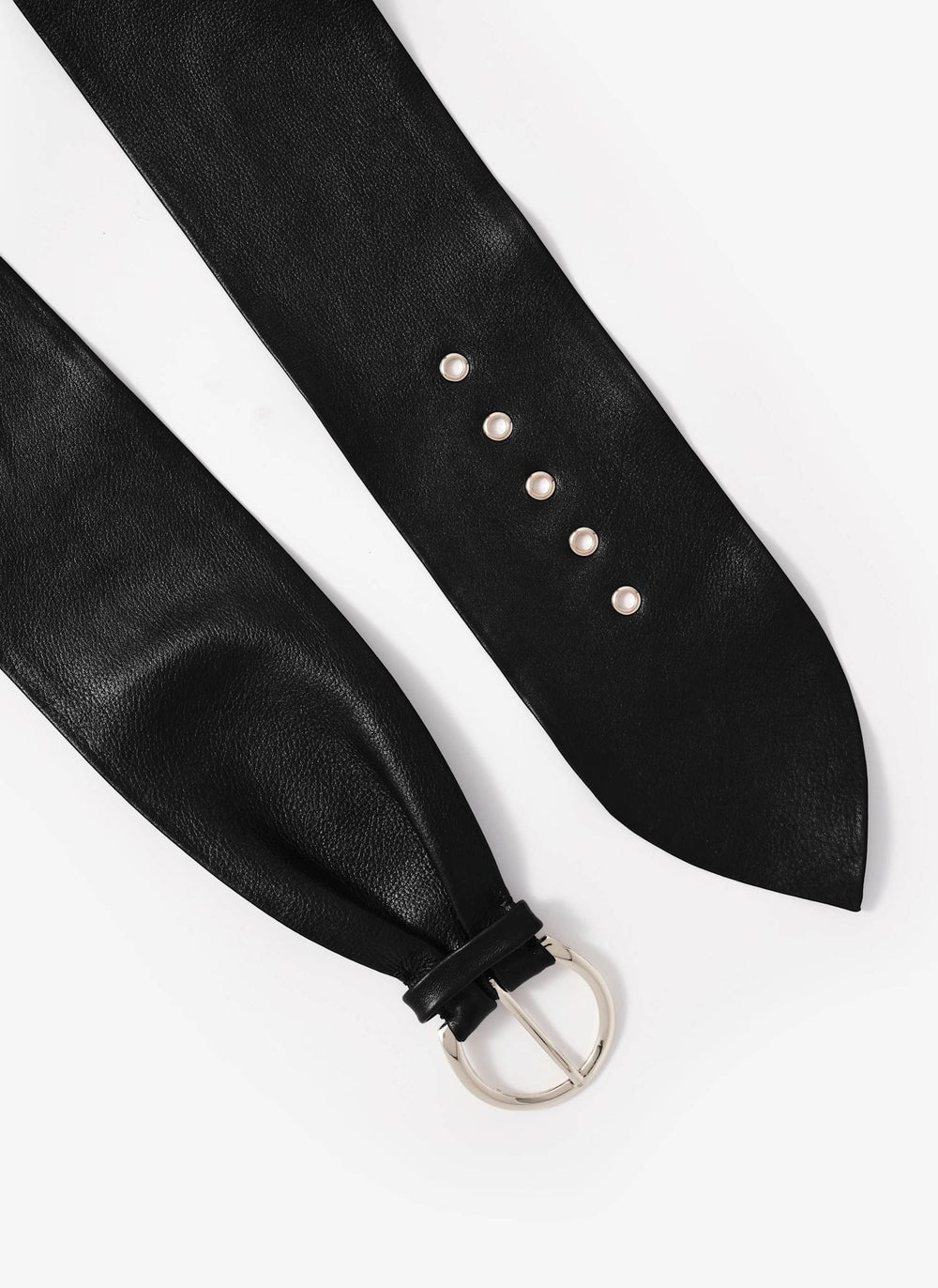 Black Leather Soft Wide Waist Belt