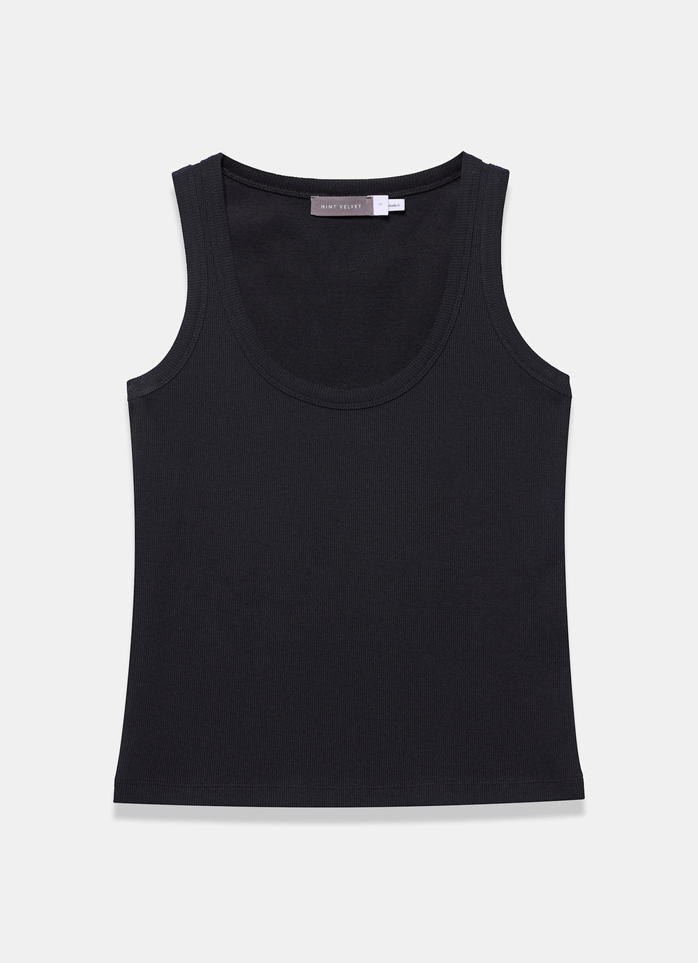 Black Cotton Blend Scoop Neck Vest – Mint Velvet