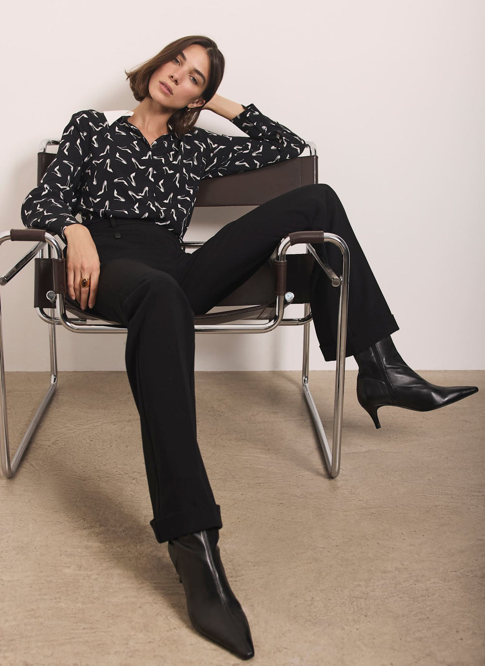 Black Stiletto Print Shirt