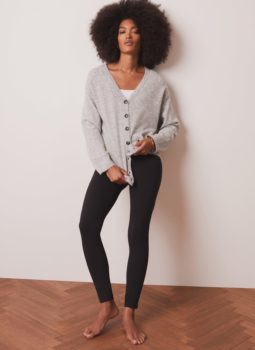 Black Jersey Straight Leggings