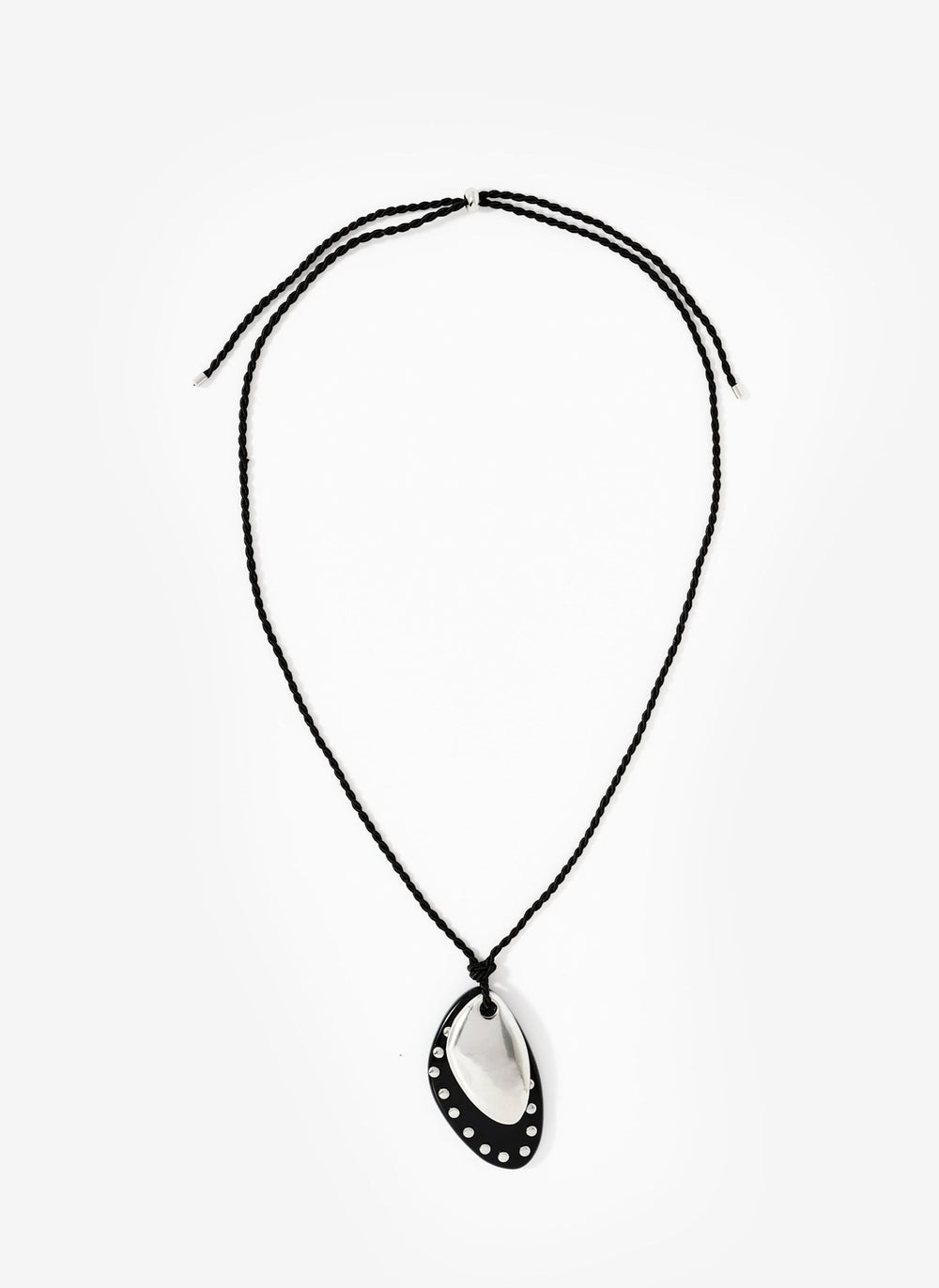 Black Studded Pendant Necklace