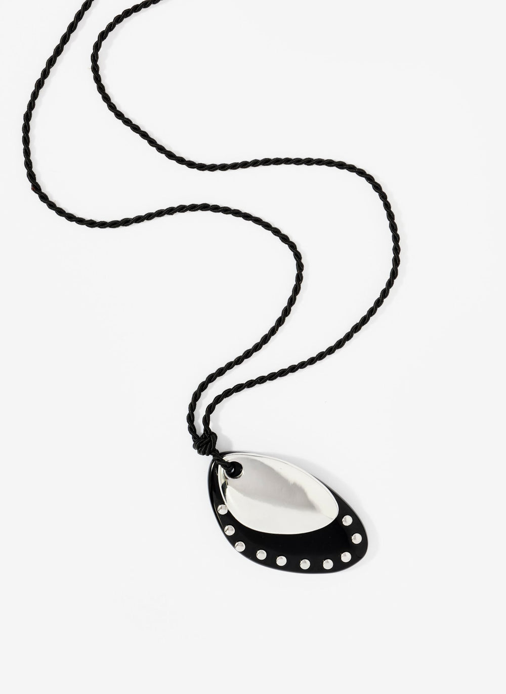 Black Studded Pendant Necklace