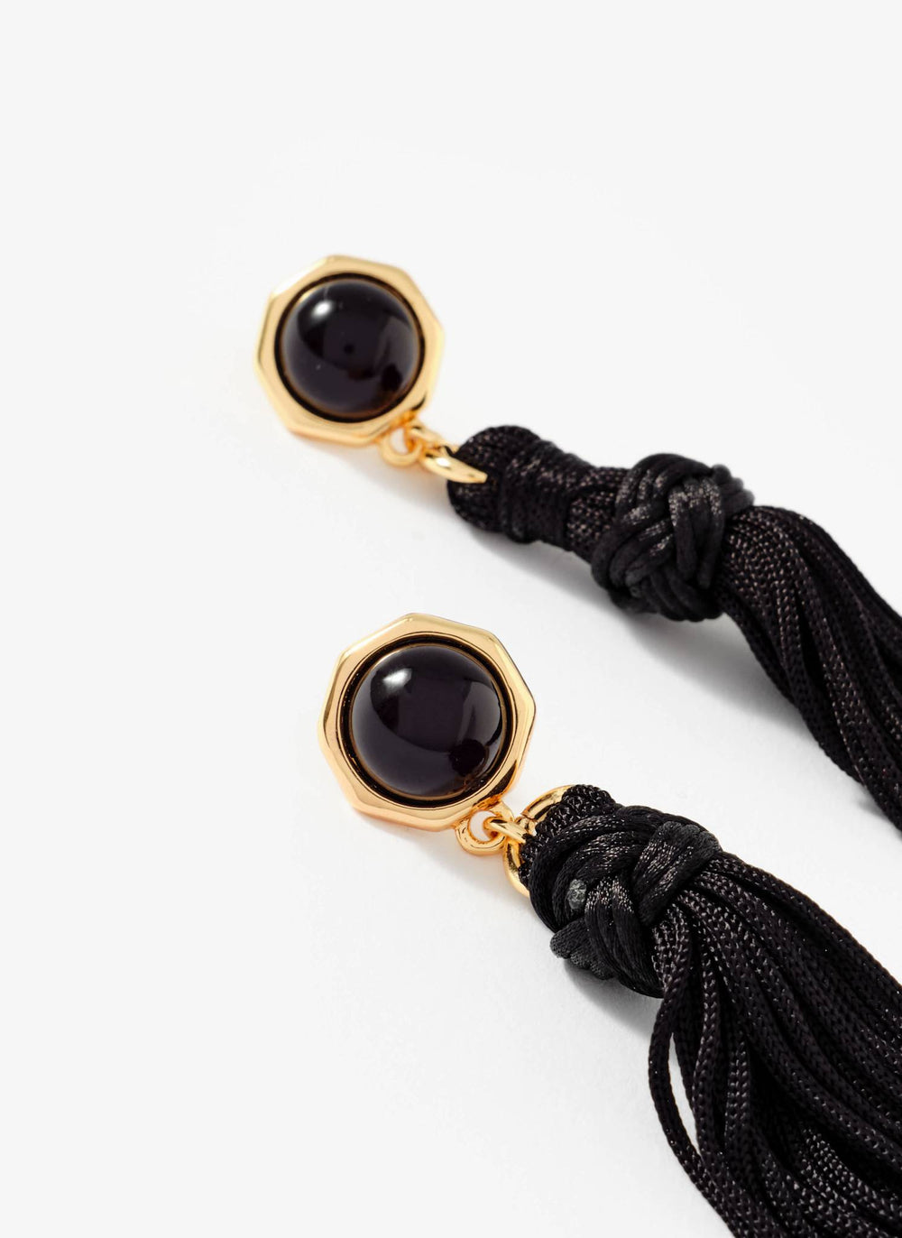 Black Statement Tassel Earrings