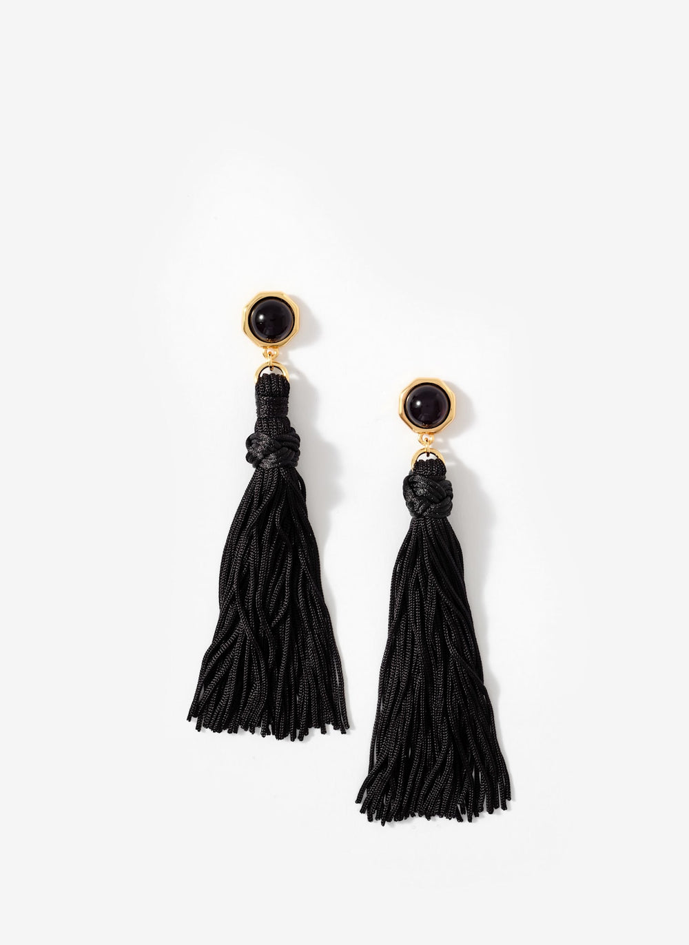 Black Statement Tassel Earrings