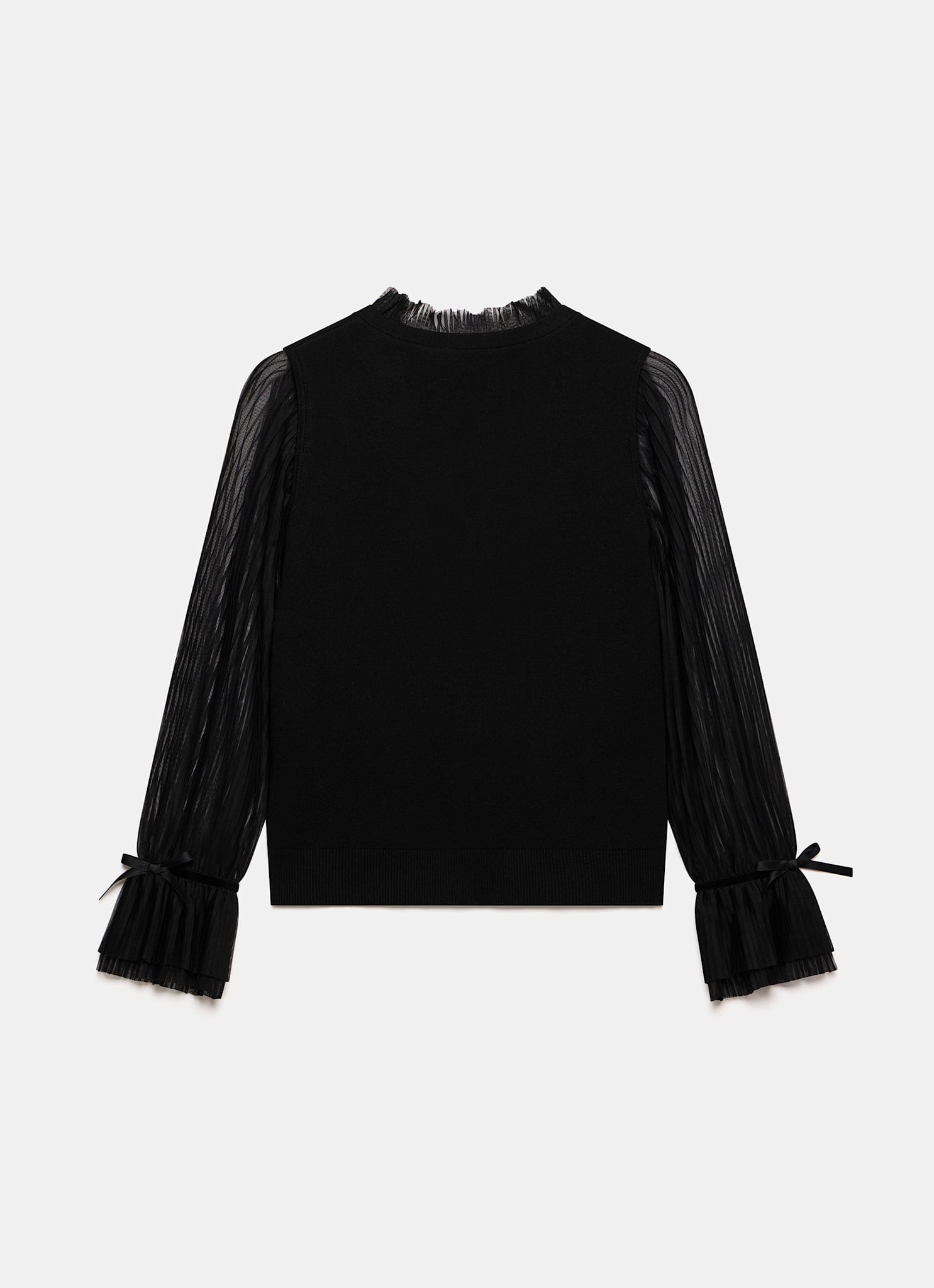 Black Tulle Sleeve Cardigan – Mint Velvet