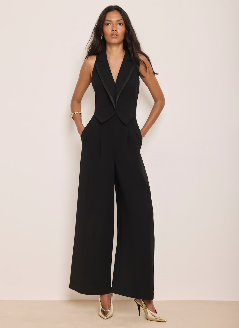 Black Tuxedo Jumpsuit