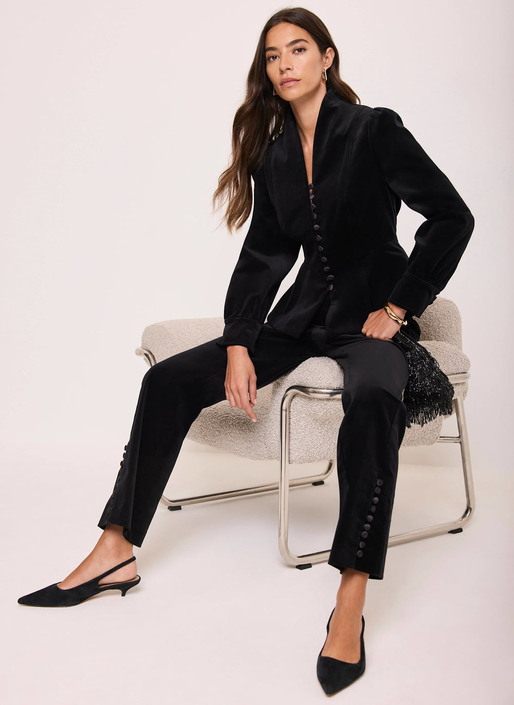 Black Velvet Peplum Jacket