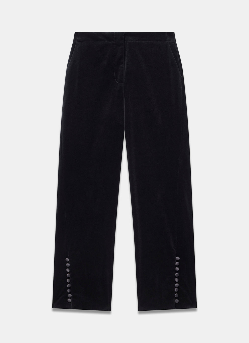 Black Velvet Straight Leg Trousers