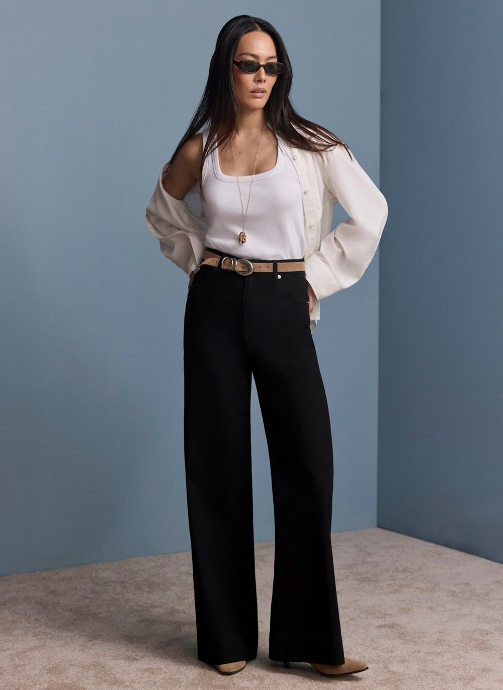 Black Relaxed Wide Leg Jeans