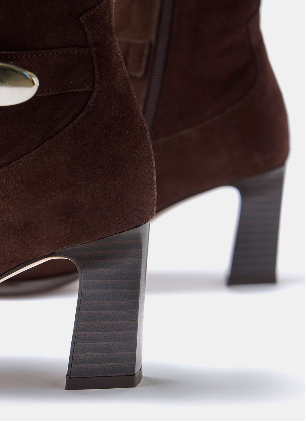 Blair Brown Suede Buckled Ankle Boots