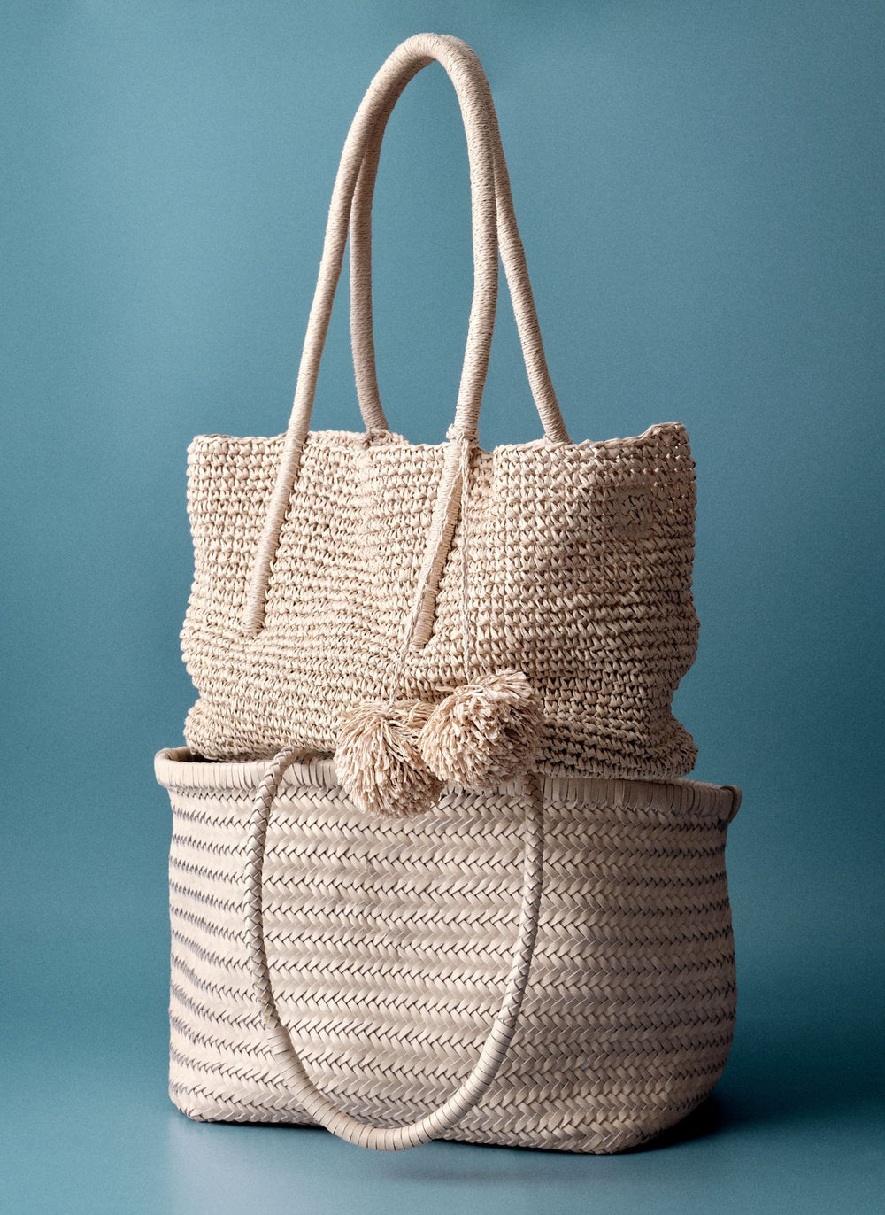 Blake Cream Woven Tote Bag