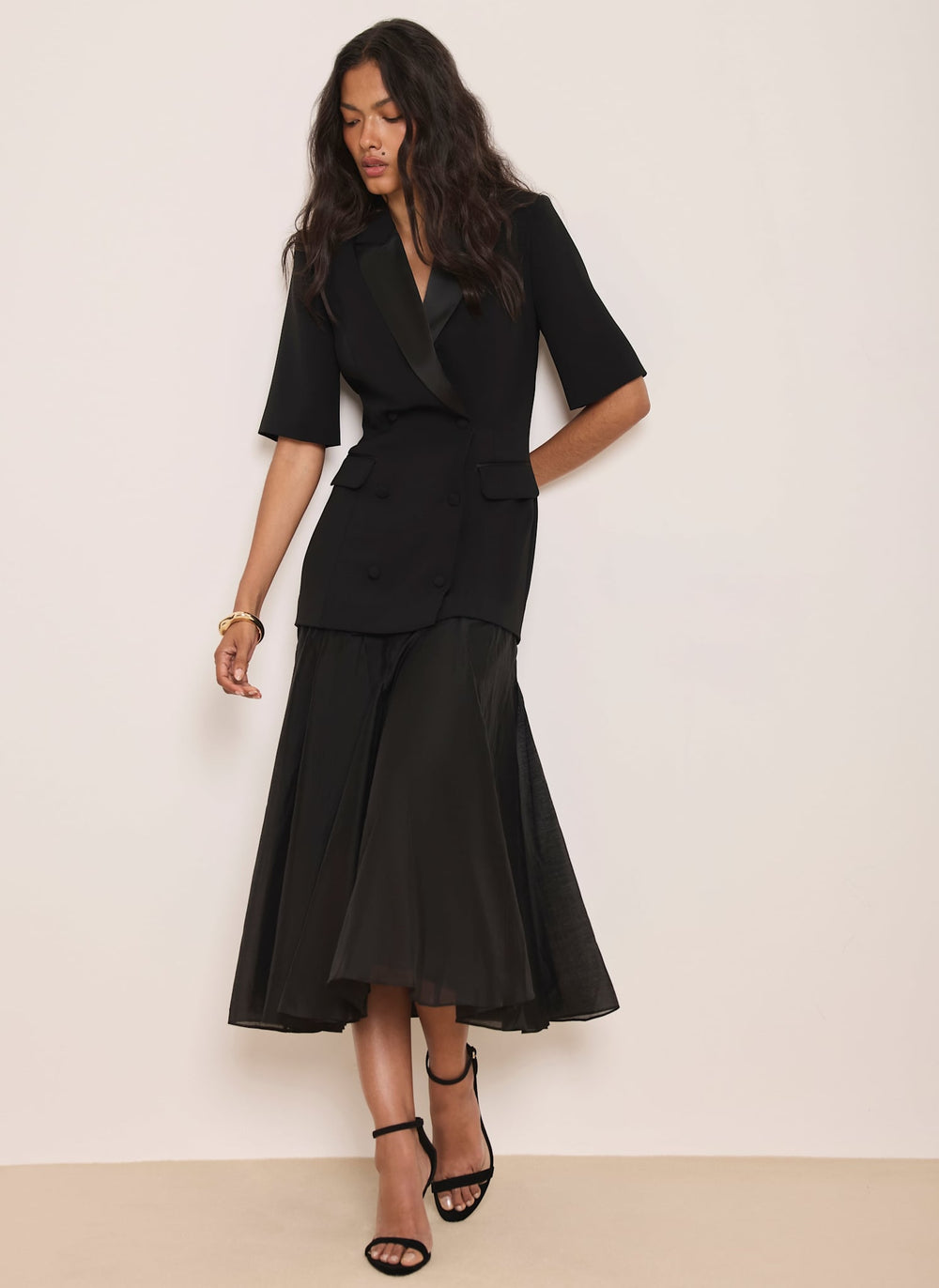 Black Blazer Midi Dress