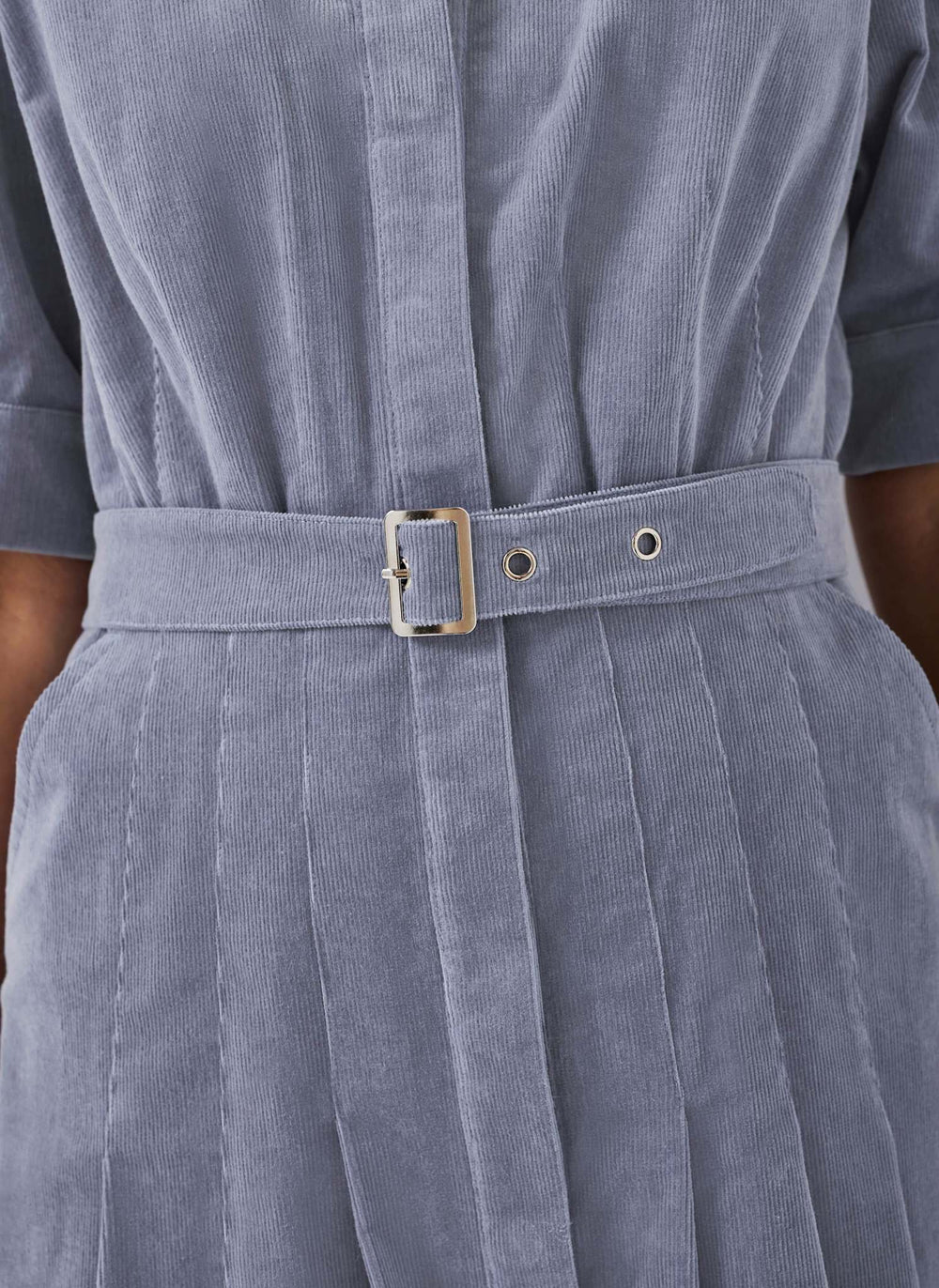 Blue Corduroy Belted Midi Dress Mint Velvet Blue Corduroy Belted Midi Dress Mint Velvet