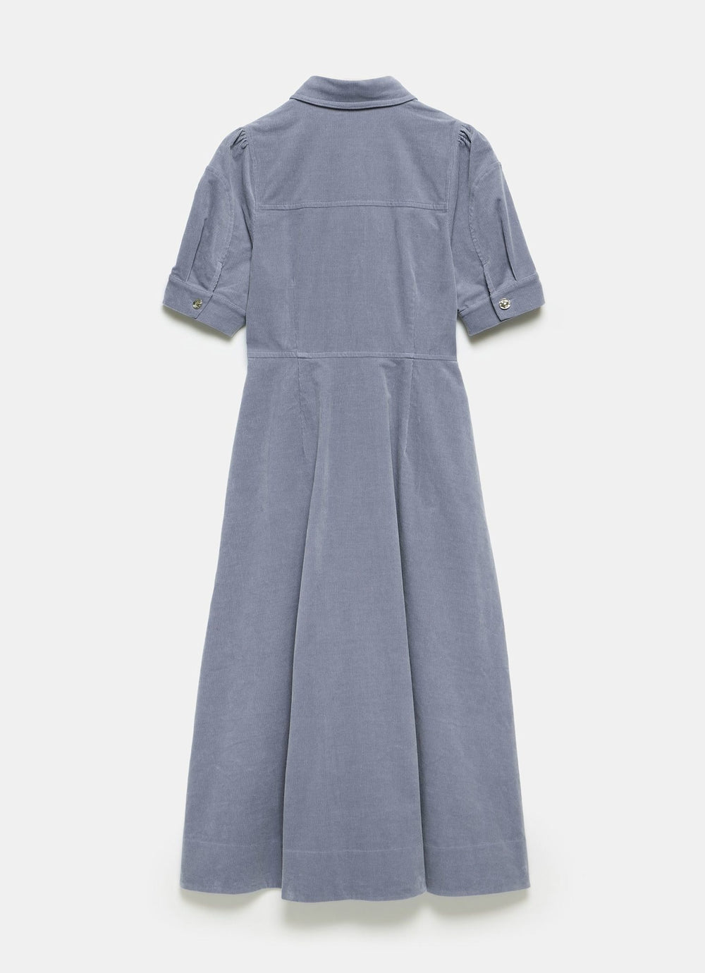 knee length dresses for ladies Women's Just As I Said Blue Cotton Patterned Denim Belted Midi Dress | Size: L