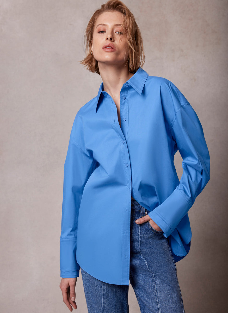 Blue Cotton Shirt Mint Velvet