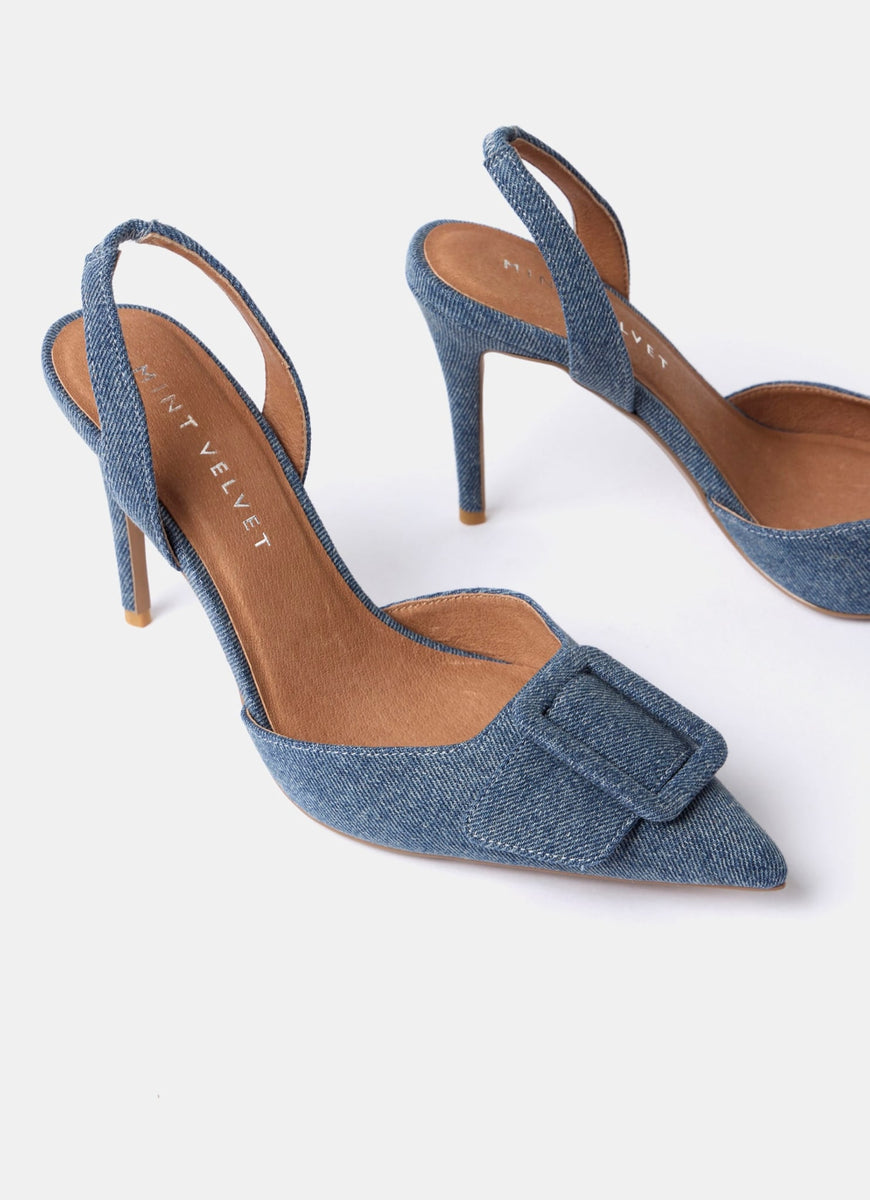 Blue Denim Slingback Heels – Mint Velvet