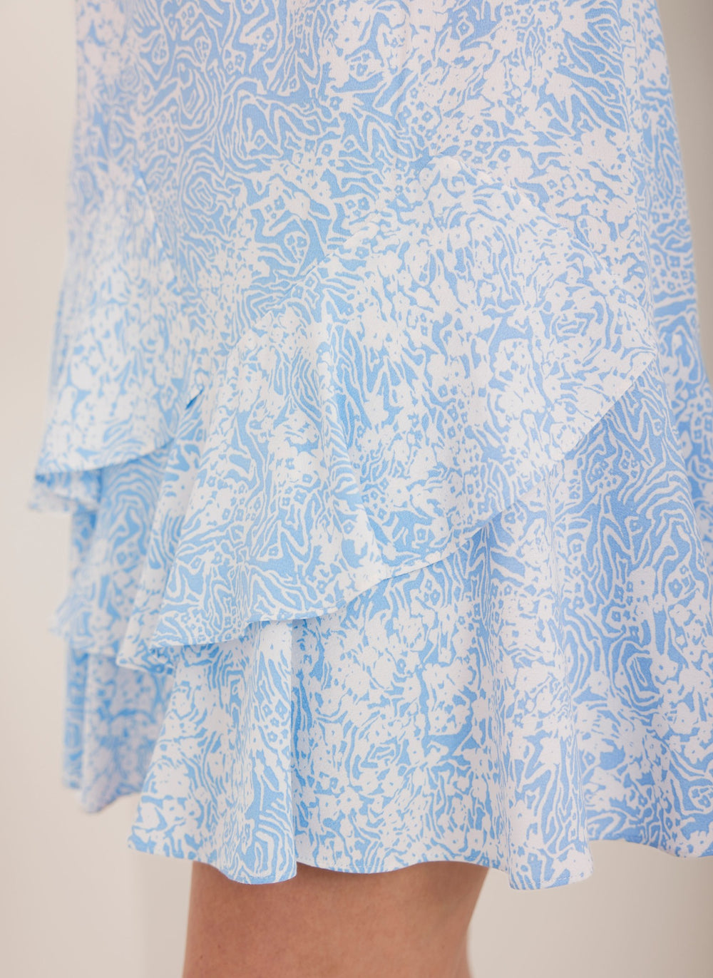 Blue Floral Print Mini Dress