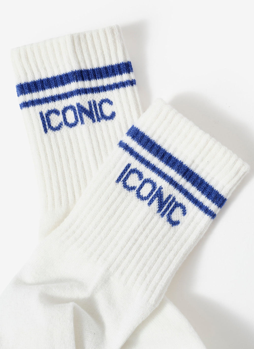 Blue Iconic Slogan Ankle Socks