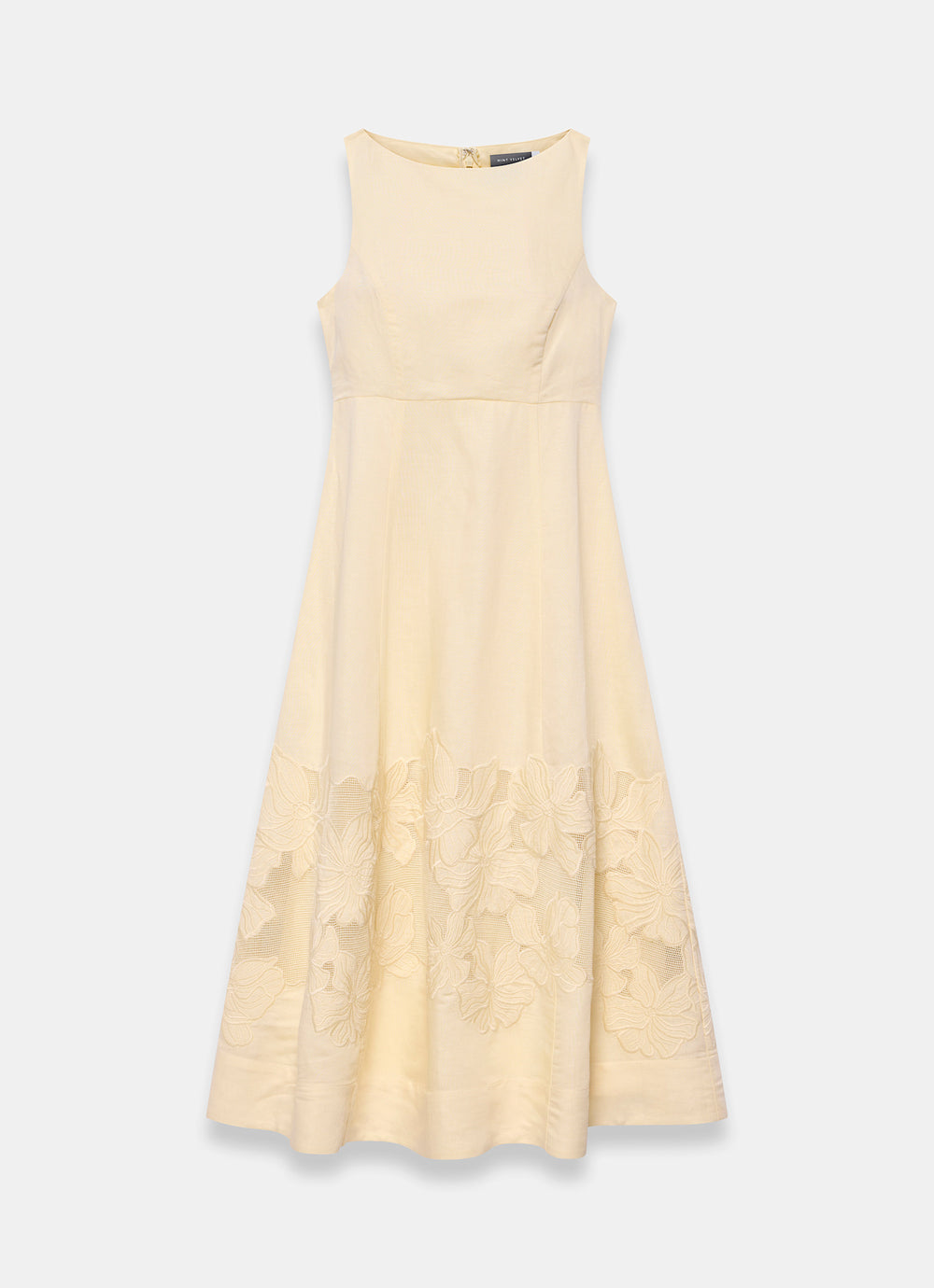 Yellow Linen Blend Lace Midi Dress – Mint Velvet