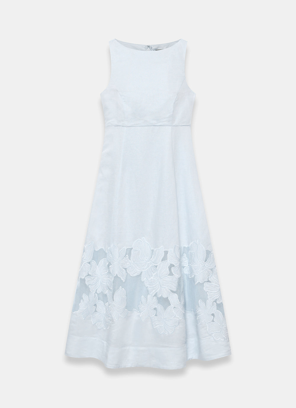 Blue Beige Blend Lace Midi Dress