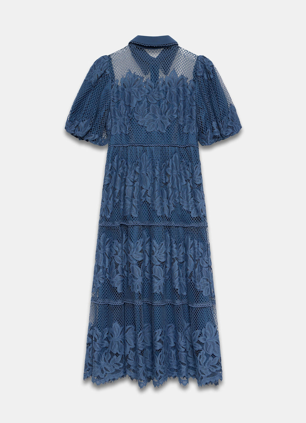 blue lace dress with sleeves Blue Lace Midi Shirt Dress – Mint Velvet