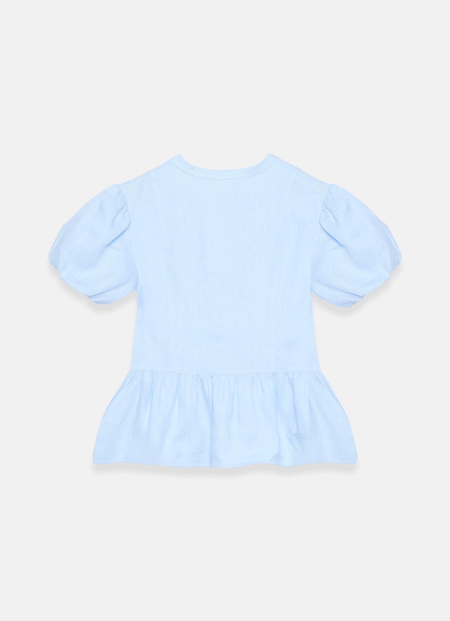 Blue Linen Peplum Top – Mint Velvet