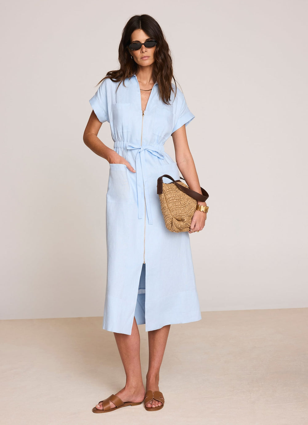 Blue Linen Midi Shirt Dress Mint Velvet Blue Linen Midi Shirt Dress Mint Velvet