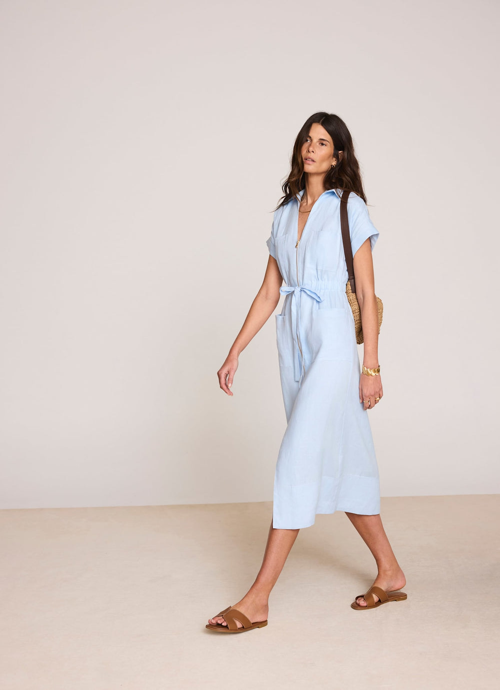 Blue Linen Midi Shirt Dress Mint Velvet Blue Linen Midi Shirt Dress Mint Velvet