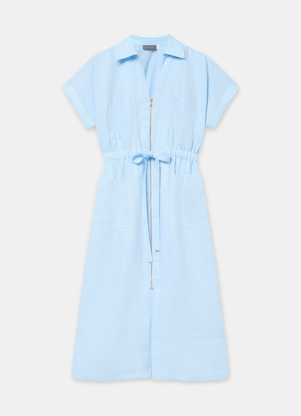 Blue Linen Midi Shirt Dress Mint Velvet Blue Linen Midi Shirt Dress Mint Velvet