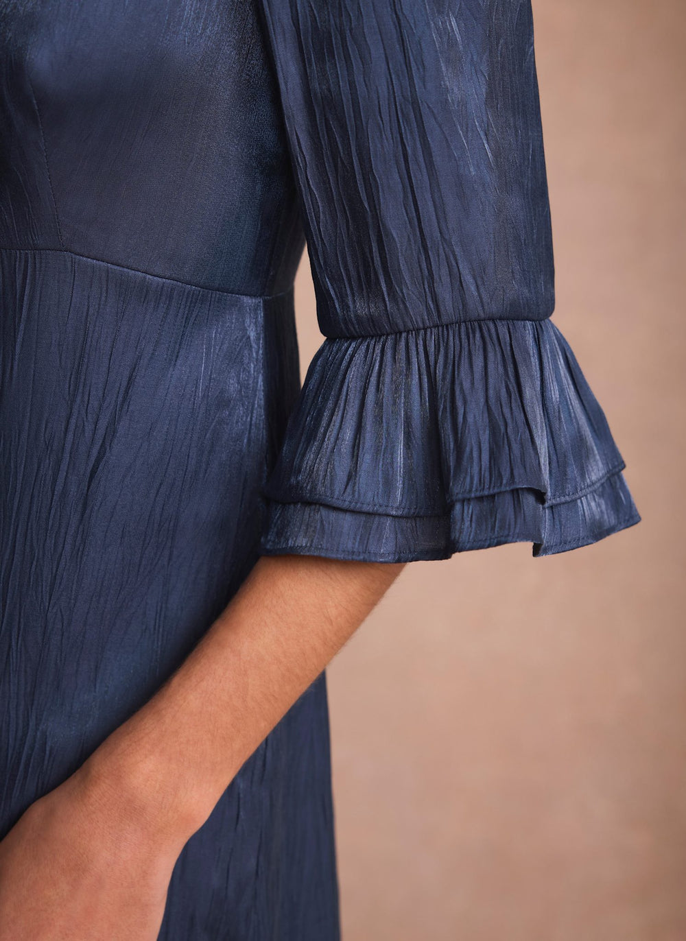 Navy Metallic Midi Dress