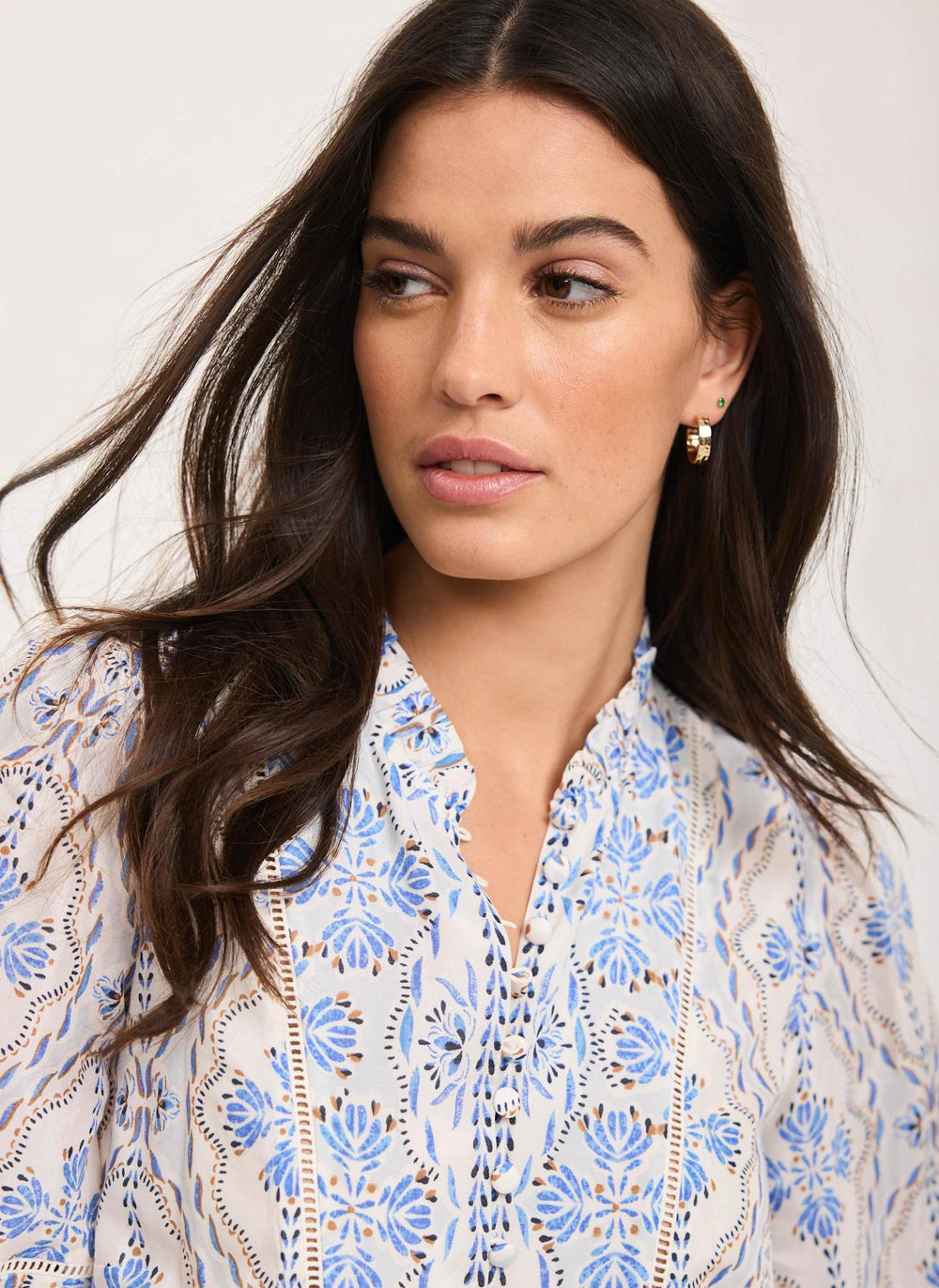 blue floral glam scarf velvet mini dress Farm Rio Blue Floral Glam Scarf Velvet Mini Dress