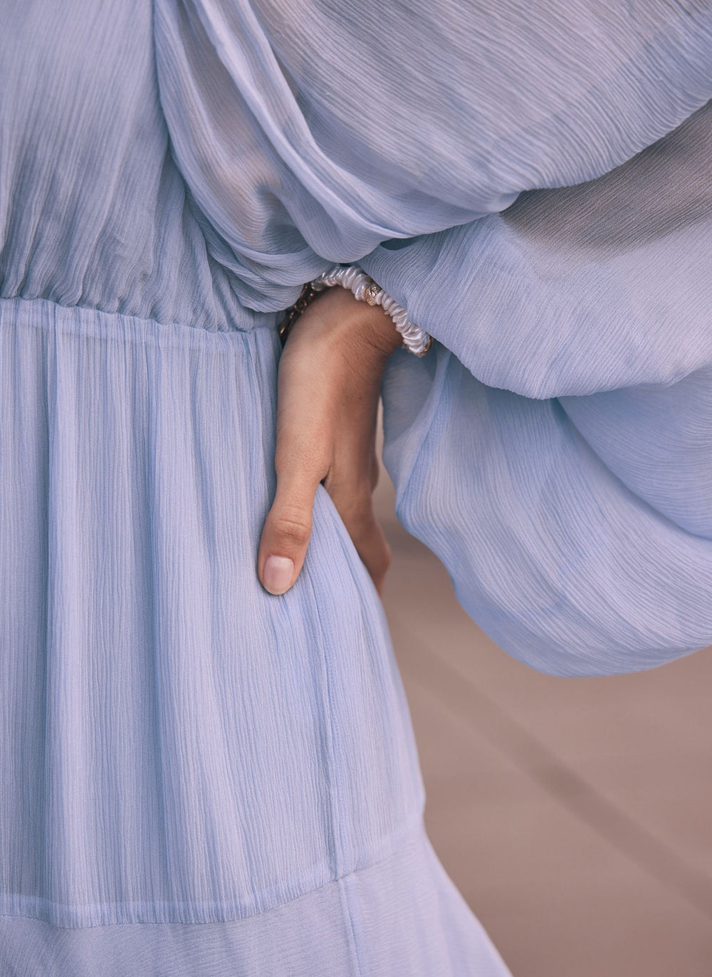 Blue Ruffle Boho Mini Dress