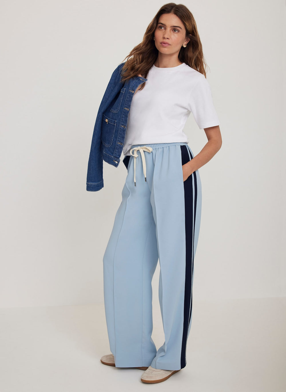 Blue Side Stripe Trousers
