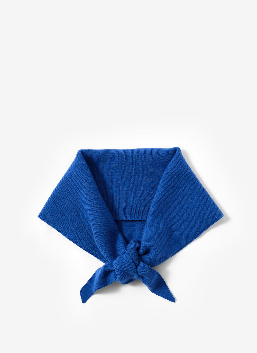Blue Cotton Blend Triangle Knit Scarf