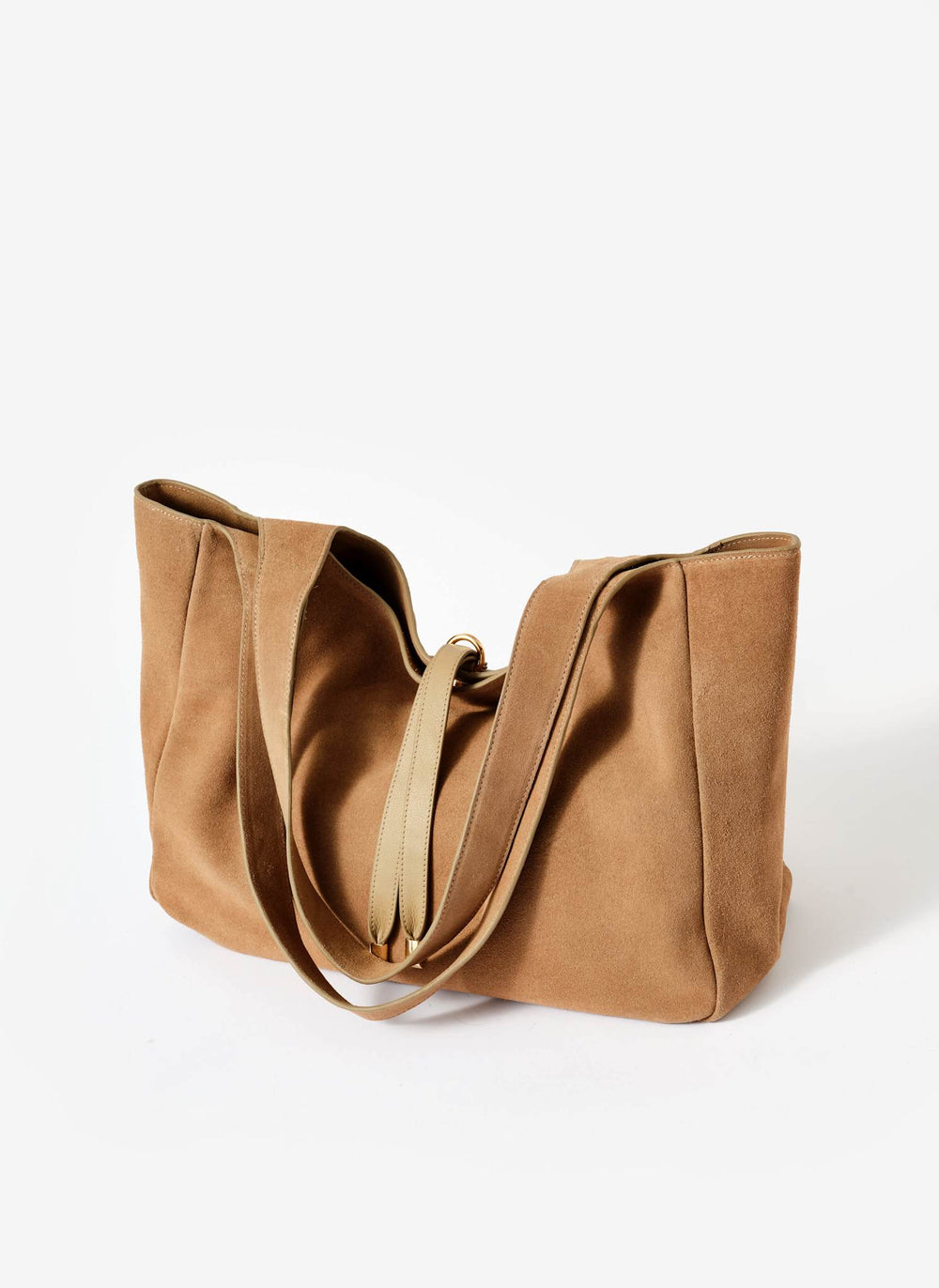 Bobbi Neutral Suede Tote Bag