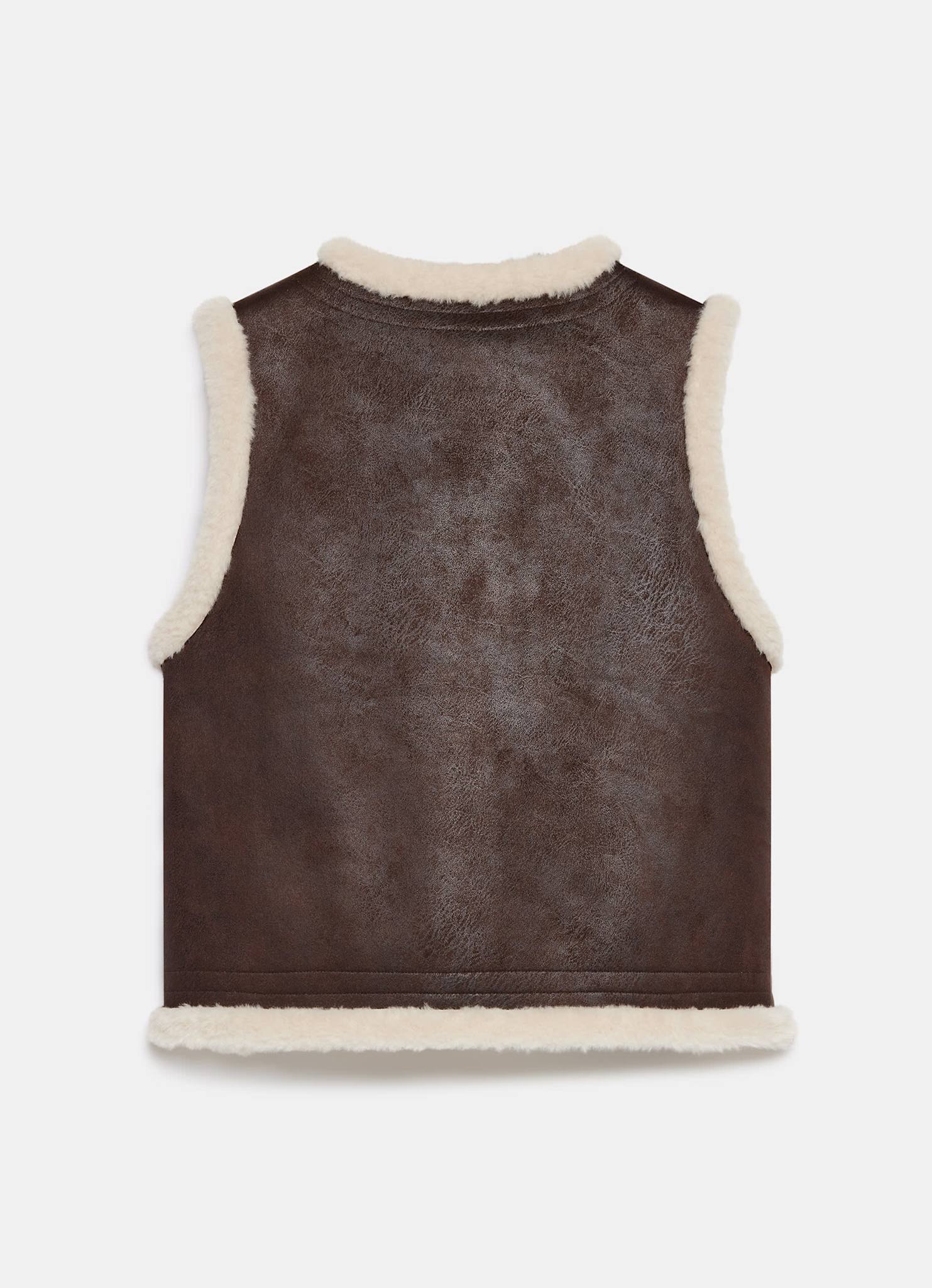 Brown Bonded Reversible Collarless Gilet – Mint Velvet