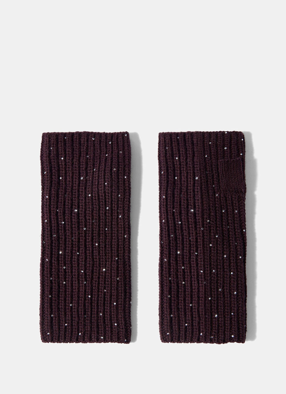 Burgundy Embellished Knit Hand Warmers