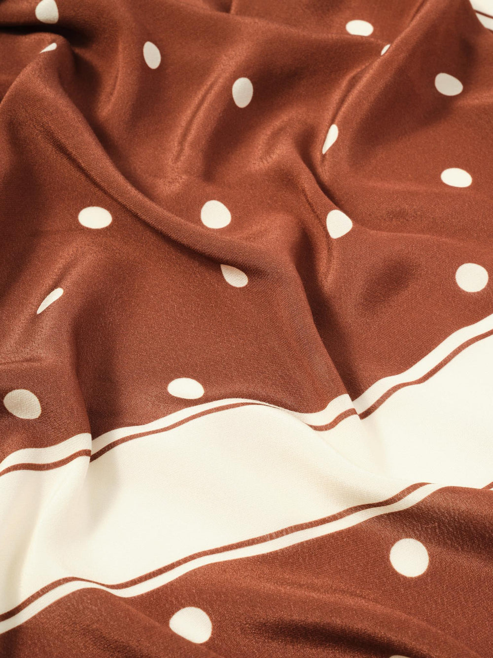 Brown Polka Dot Print Scarf