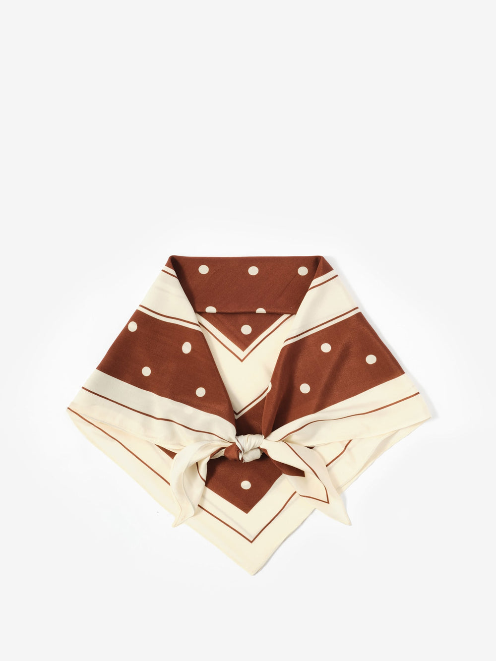 Brown Polka Dot Print Scarf