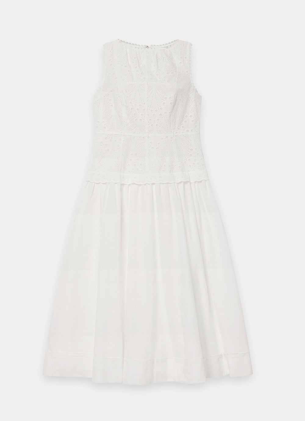Mint Velvet Cotton Broderie Midi Dress in Ivory at Nordstrom, Size 12