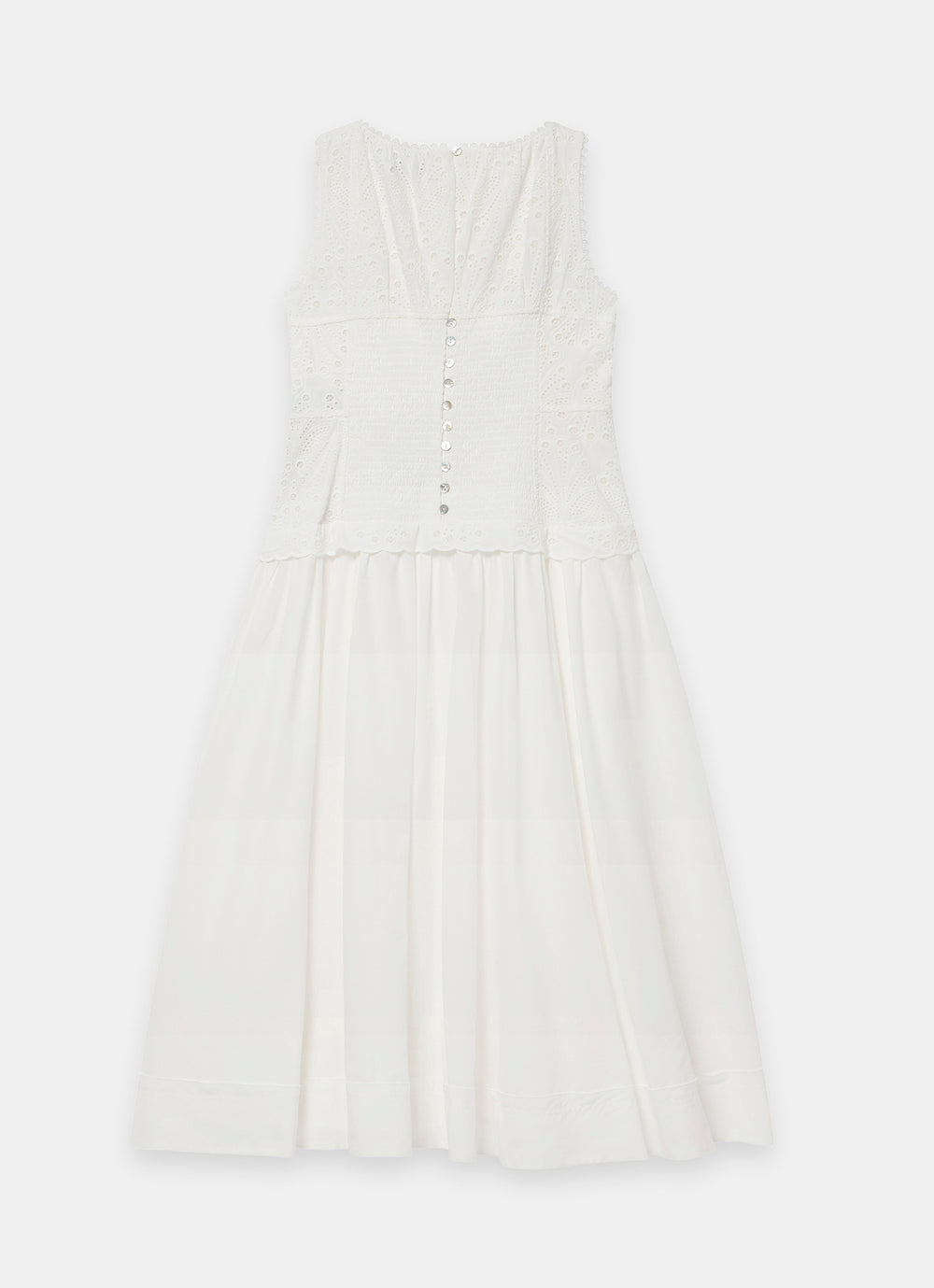 Mint Velvet Cotton Broderie Midi Dress in Ivory at Nordstrom, Size 12
