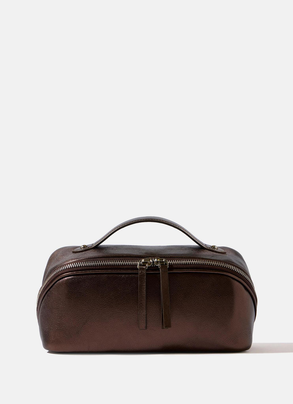 Bronze Leather Wash Bag