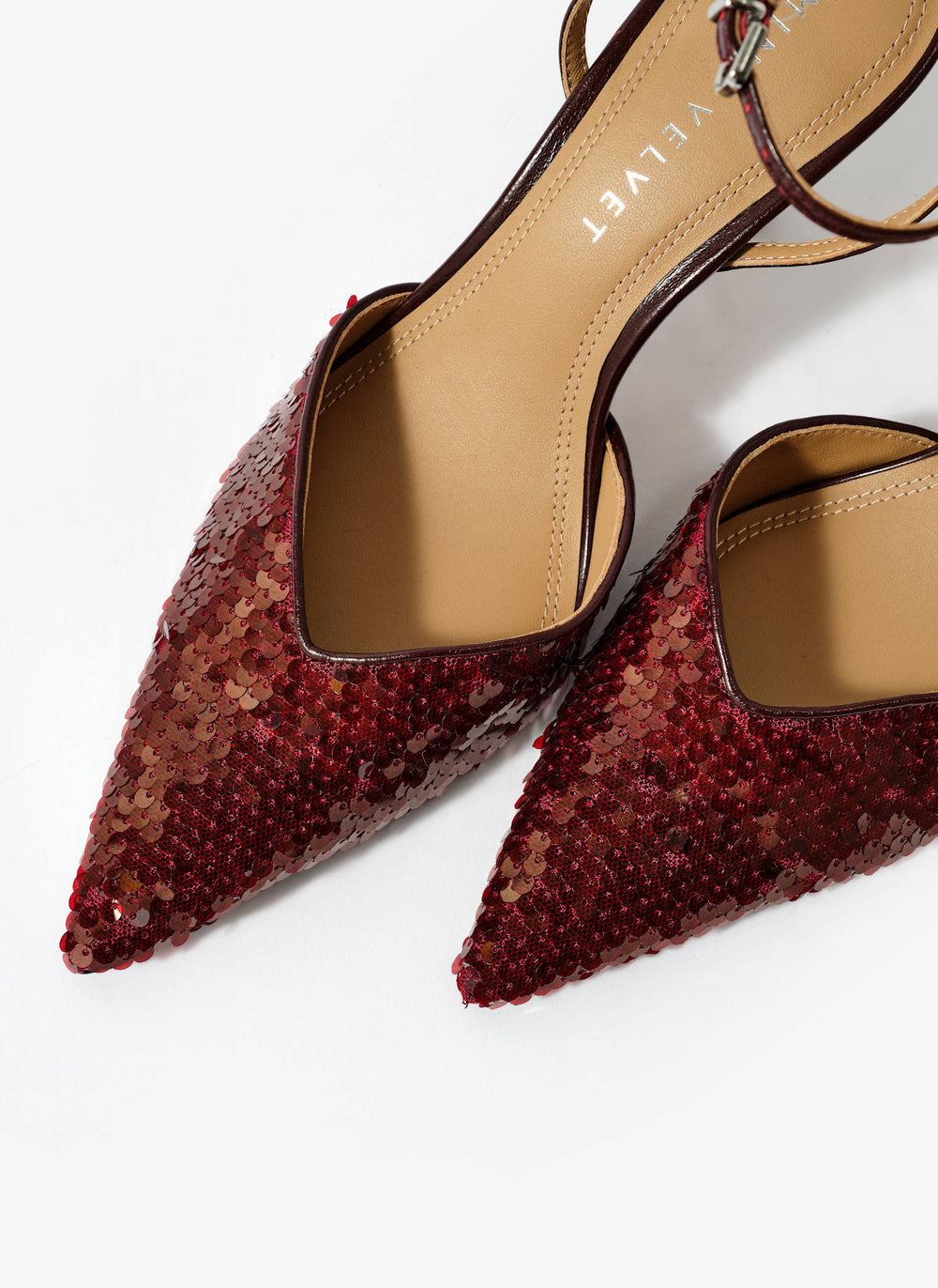 Ari Burgundy Sequin High Heels