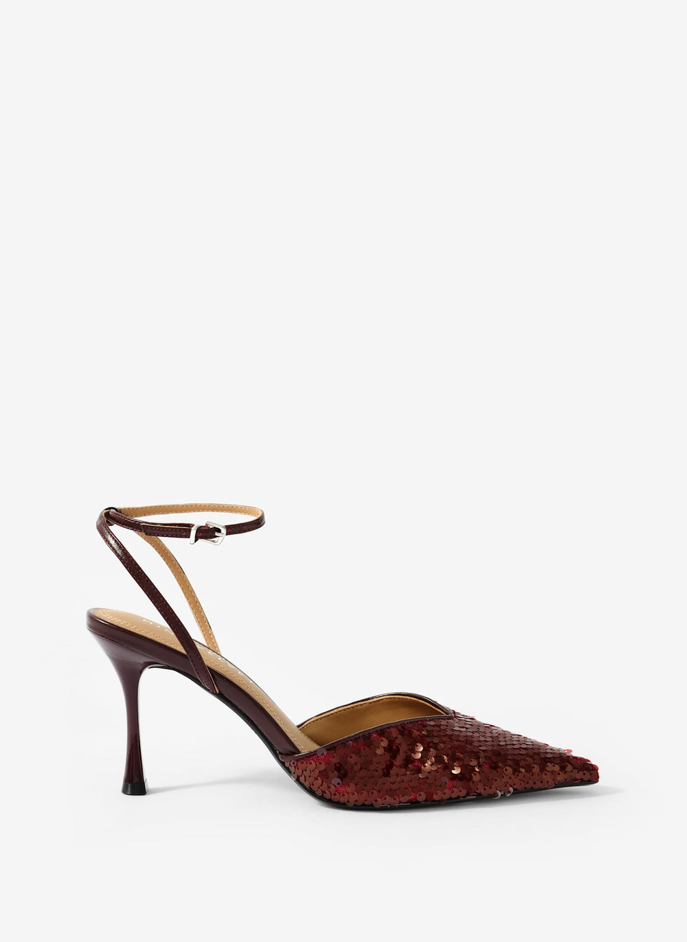 Ari Burgundy Sequin High Heels