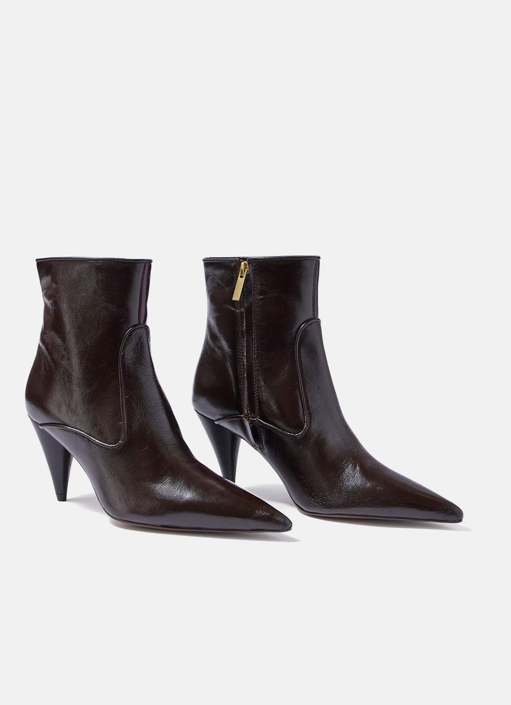 Brooke Brown Leather Ankle Boots